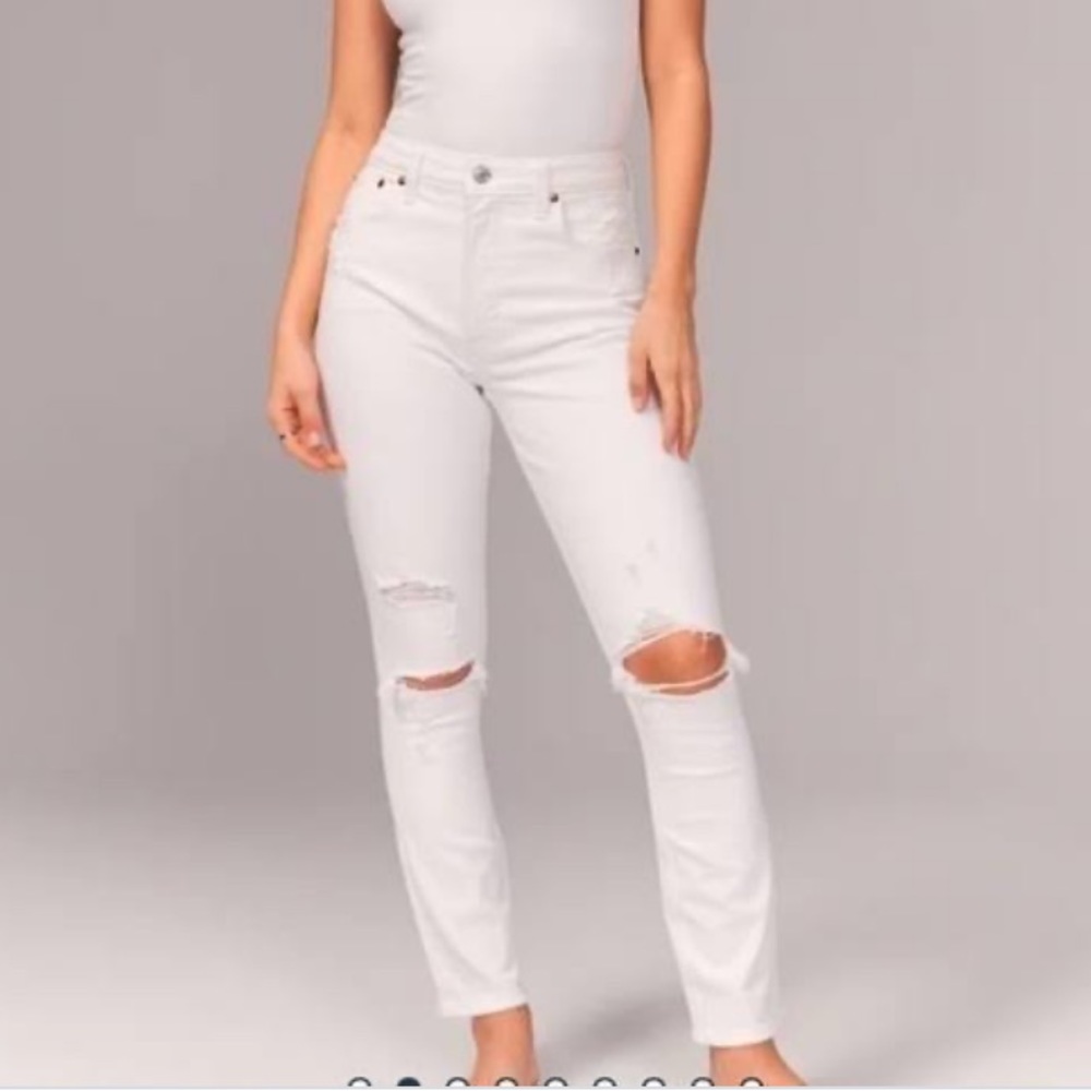 Abercrombie Curve Love High Rise White Skinny Jean